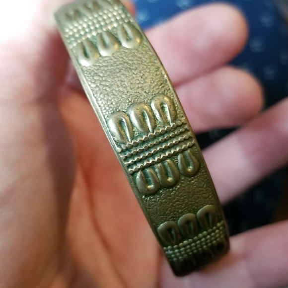 Vintage brass cuff bracelet tribal boho gold tone boho bohemian - Picture 9 of 9